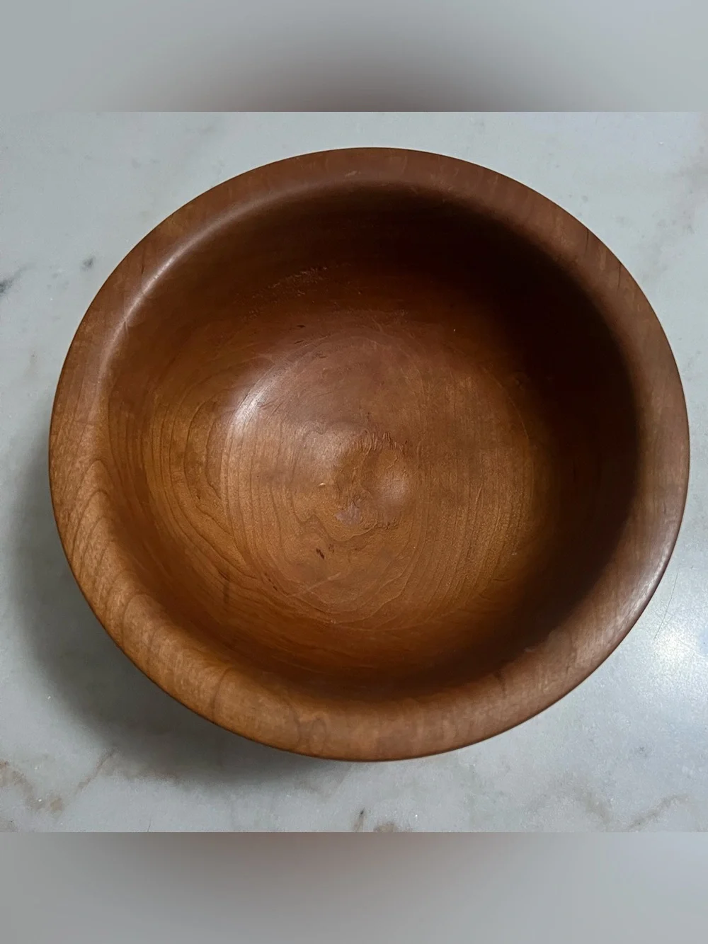 2016 Hand Turned Signed Wooden Bowl Fruitwood Cherry Finish